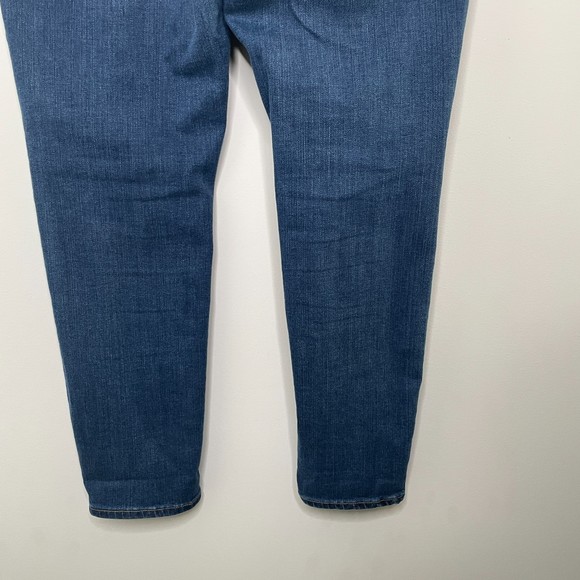 Madewell Curvy Roadtripper Dark Wash Skinny Jeans Womens 32 AN314 Whiskering - Picture 7 of 12